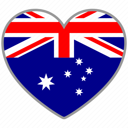 Australia, flag heart, country, flag, love icon - Download on Iconfinder