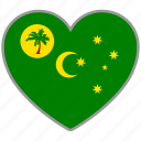 cocos island, flag heart, flag, love, nation 