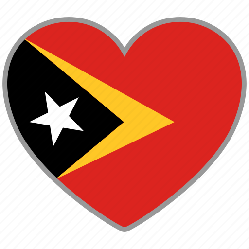 East timor, flag heart, flag, love icon - Download on Iconfinder