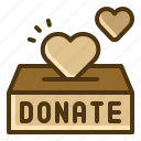 donation, love, solidarity, humanitarian, heart, box, sympathy and romance