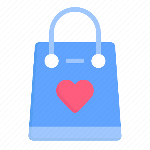 Bag, shopping, gift, commerce, valentines, present, heart icon - Download on Iconfinder