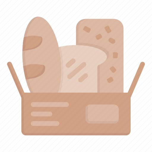 Bakery, bread, charity, supplies, cardboard, box, food donation icon - Download on Iconfinder