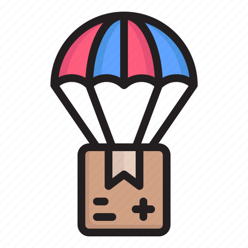 Airdrop, supply, parachute, shipment, humanitarian, help, aid icon - Download on Iconfinder