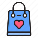 bag, shopping, gift, commerce, valentines, present, heart, love, shop