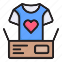 tshirt, solidarity, fashion, heart, box, clothes donation, love and romance