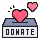 donation, love, solidarity, humanitarian, heart, box, sympathy and romance