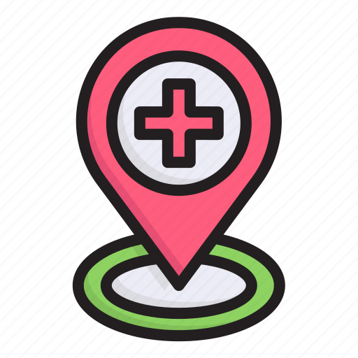 Pin, healthcare, medical, first, aid, placeholder, donation icon - Download on Iconfinder