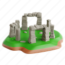 stonehenge, 3d icon, 3d illustration, 3d render, prehistoric, monument, world landmark, landmark 