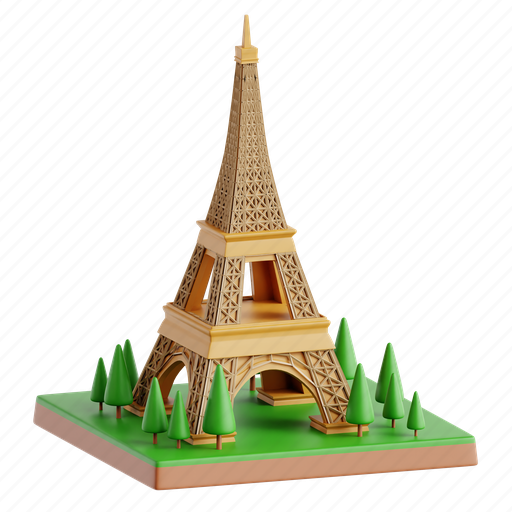 Eiffel, tower, eiffel tower, 3d icon, 3d illustration, iconic, paris 3D illustration - Download on Iconfinder