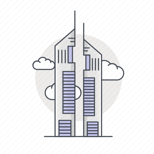 Dubai, landmark, tower, twin, uea icon - Download on Iconfinder