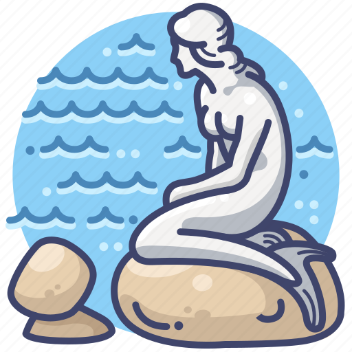 Copenhagen, danmark, mermaid, statue icon - Download on Iconfinder
