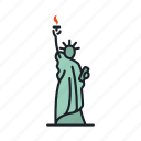 landmark, liberty, new york, sight, statue, usa 
