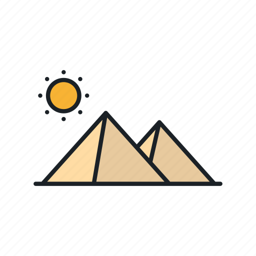 Desert, egypt, landmark, pyramid, sight, sun icon - Download on Iconfinder