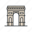 arch, france, landmark, paris, sight, triumph 