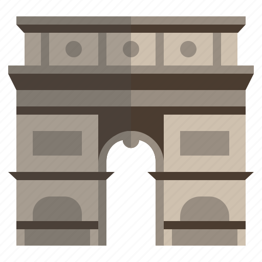 Arc de triomphe, paris, france, monument, paris monument icon - Download on Iconfinder