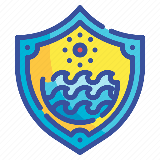 Shield, ocean, sea, waves, protection icon - Download on Iconfinder