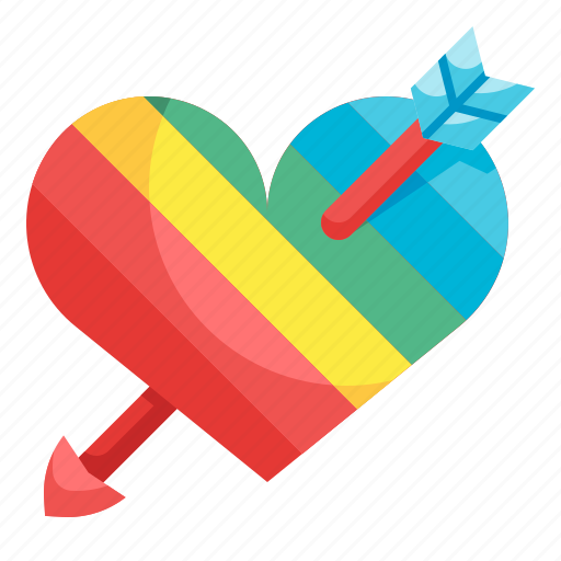 Heart, love, rainbow, festival, arrow icon - Download on Iconfinder