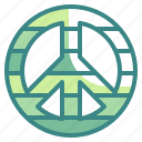 peace, hippy, circular, symbol, sign