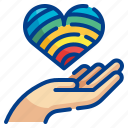 hand, give, lgbt, heart, love