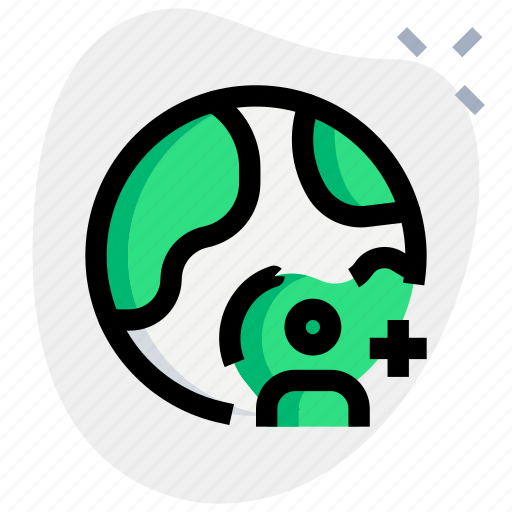 Globe, add, user, profile icon - Download on Iconfinder