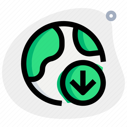 Globe, download, down icon - Download on Iconfinder