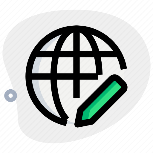 Worldwide, edit, pencil icon - Download on Iconfinder