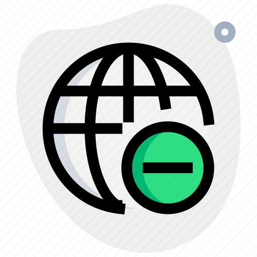 Worldwide, minus, remove icon - Download on Iconfinder
