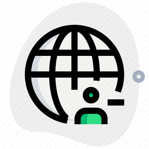 Worldwide, remove, user icon - Download on Iconfinder
