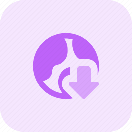 Globe, down, arrow icon - Download on Iconfinder