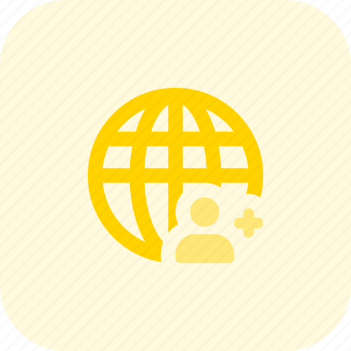 Worldwide, add, user, profile icon - Download on Iconfinder