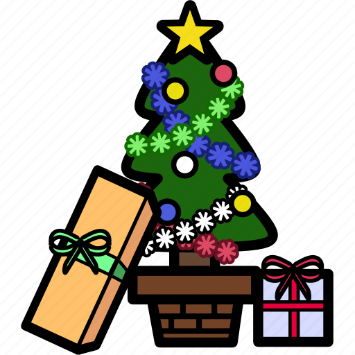 Present, tree, christmas, decoration, holiday, snow, xmas icon - Download on Iconfinder