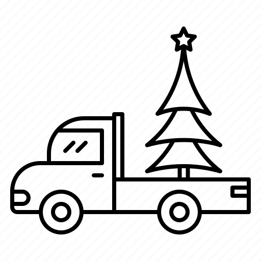 Truck, transportation, christmas, tree, delivery, trailer, service icon - Download on Iconfinder