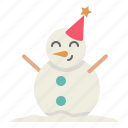 snowman, christmas, xmas, decoration, hat, figure, snow