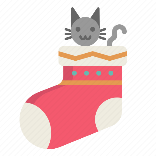 Sock, cat, gift, present, decoration, surprise, christmas icon - Download on Iconfinder