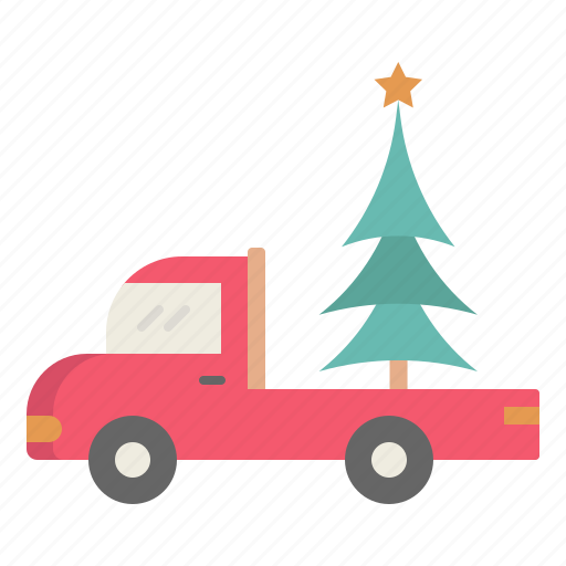 Truck, transportation, christmas, tree, delivery, trailer, service icon - Download on Iconfinder
