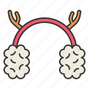 ear, muffs, earmuffs, hair, band, reindeer, christmas, xmas, winter