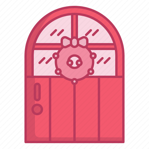 Door, entrance, wreath, christmas, xmas, decoration, ornament icon - Download on Iconfinder
