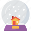 ball, christmas, decoration, landscape, snow, snowglobe, xmas 