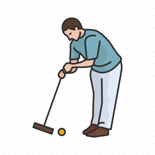 Croquet, female player, game, hit, lawn game, mallet, yard game icon - Download on Iconfinder
