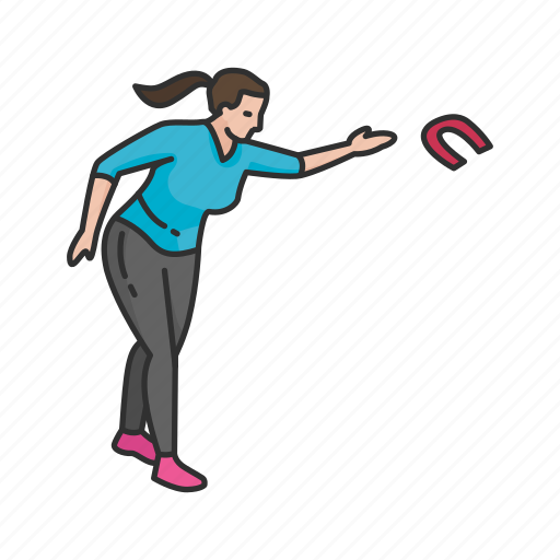 Female player, horseshoe player, horseshoes, player, yard games icon - Download on Iconfinder