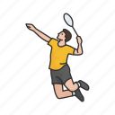 badminton, badminton player, games, male player, player, sports, yard games