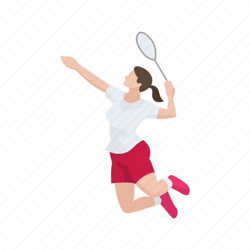Badminton, badminton player, female player, games, player, racket, yard games icon - Download on Iconfinder