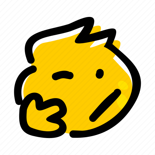 Emojis, emoji, face, emotion, thinking, thinker, hmm icon - Download on Iconfinder