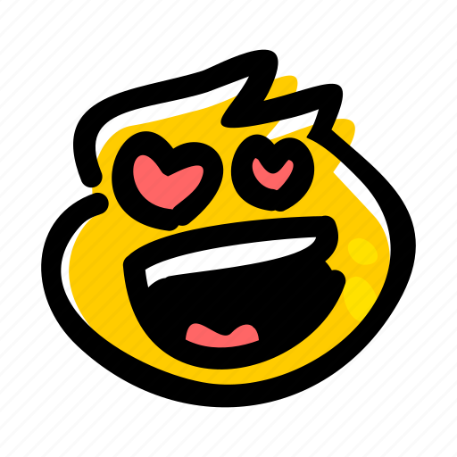 Emoji, face, emotion, heart eyes, heart shaped eyes, in love, laughing icon - Download on Iconfinder