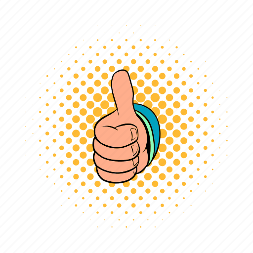 Comics, finger, good, hand, success, thumb, up icon - Download on Iconfinder