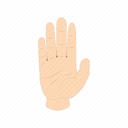 Cartoon, finger, five, hand, palm, showing, stop icon - Download on Iconfinder