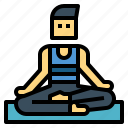 man, yoga, lotus, exercise, pose, meditation