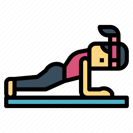 Plank, yoga, exercise, woman, workout icon - Download on Iconfinder