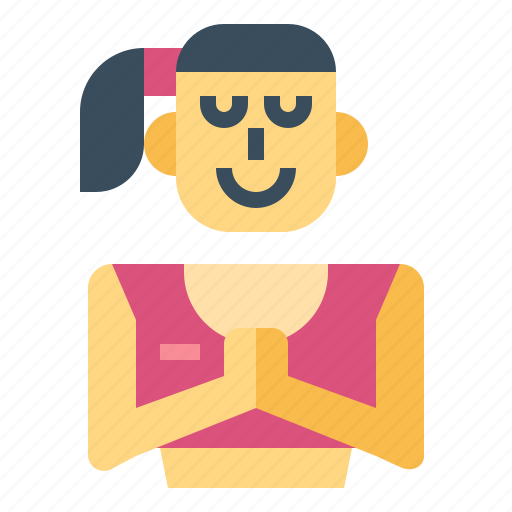 Pray, woman, exercise, yoga, meditation icon - Download on Iconfinder