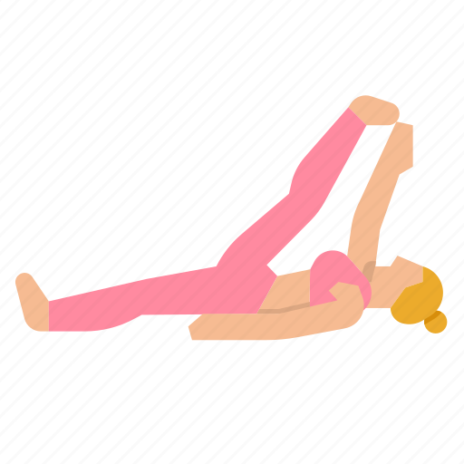 Yoga, reclining, big, toe, woman icon - Download on Iconfinder